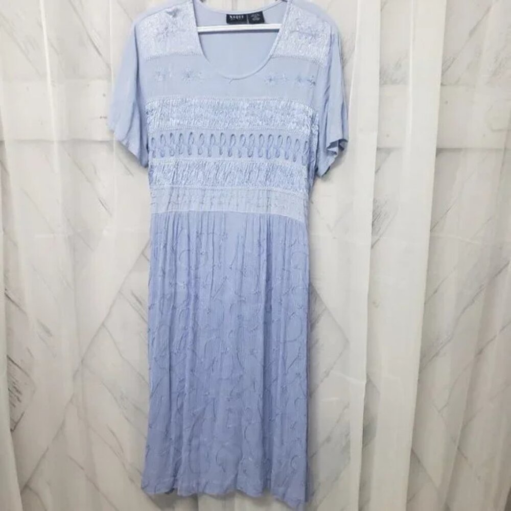 Naqui Periwinkle Blue Embroidered Dress